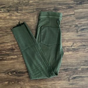 Free People High Waist Pull On Jegging Olive Colored